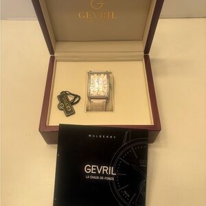 Gevril Diamond Watch Limited Edition 32/99 Swiss Automatic White Leather